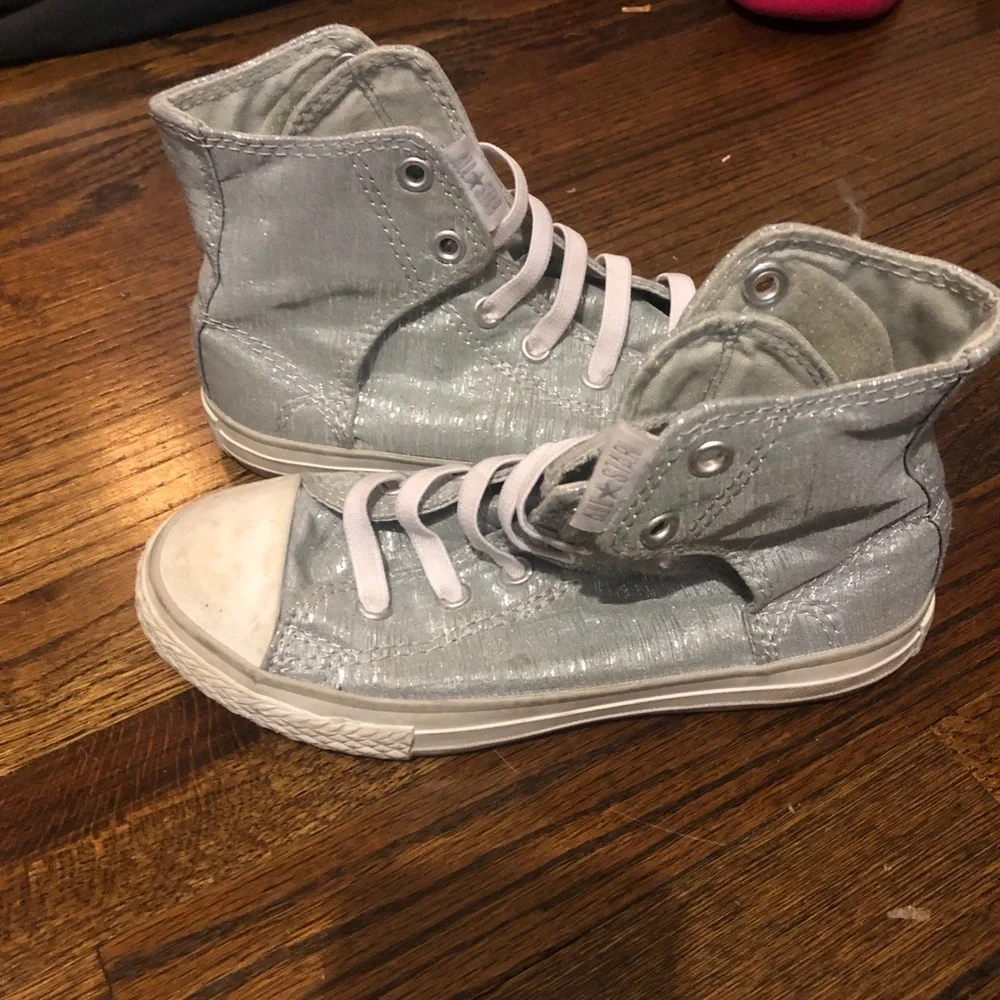 Silver 13 chuck taylor converse high tops